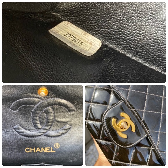 ⭐️BEAUTIFUL⭐️ CHANEL CLASSIC FLAP BAG MEDIUM 9 INCHES🔥 100% Authentic patent - Picture 16 of 17